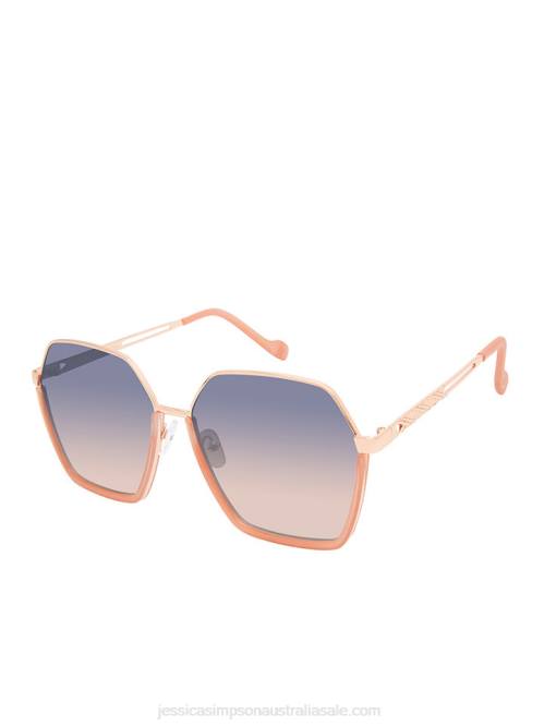 Jessica SimpsonGeometric Metal Sunglasses in Rose Gold H4261033