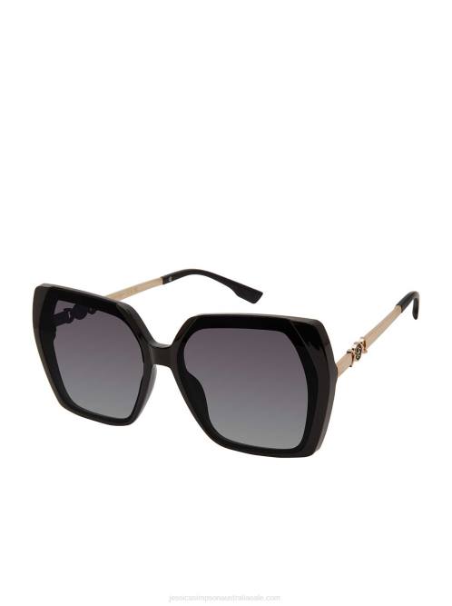 Jessica SimpsonGeometric Metal Temple Sunglasses in Black H4261017