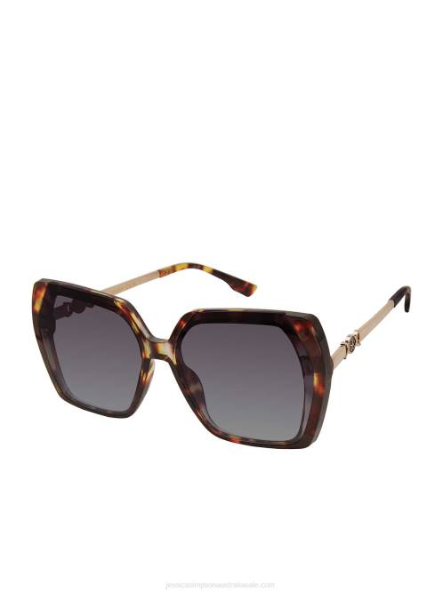 Jessica SimpsonGeometric Metal Temple Sunglasses in Tortoise H4261016
