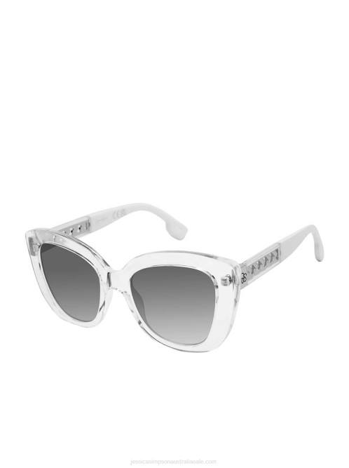 Jessica SimpsonGlamorous Cat Eye Sunglasses in Crystal & Clear H426977