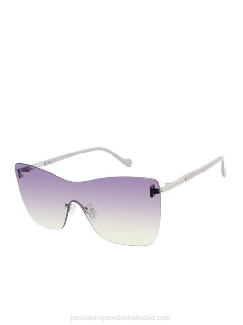 Jessica SimpsonGlamorous Frameless Shield Sunglasses in Silver & Grey H4261029