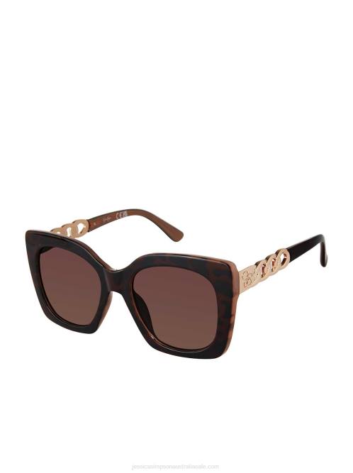Jessica SimpsonGlamorous Metal Cat Eye Sunglasses in Tortoise & Nude H426942
