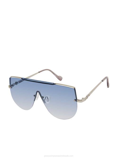 Jessica SimpsonMetal Aviator Shield Sunglasses in Silver H426958