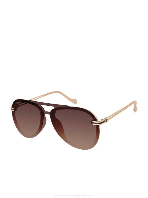Jessica SimpsonMetal Aviator Sunglasses in Nude H426946