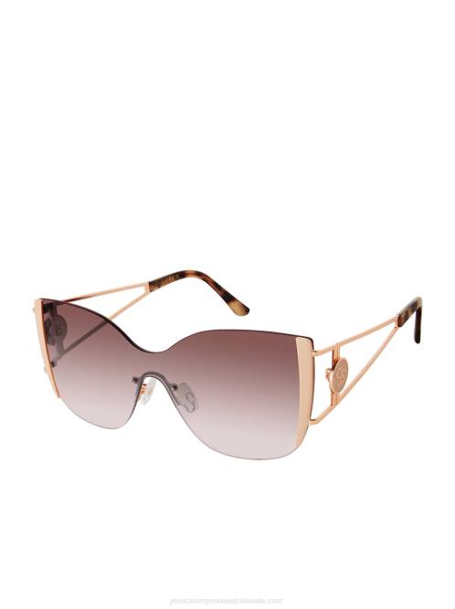 Jessica SimpsonMetal Cat Eye Shield Sunglasses in Rose Gold H426956