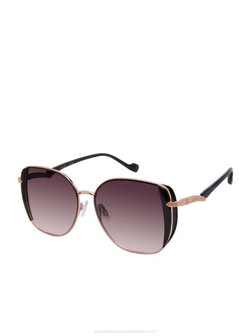Jessica SimpsonMetal Shield Butterfly Sunglasses in Rose Gold H426969