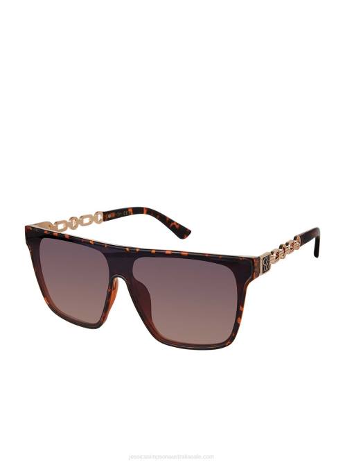 Jessica SimpsonMetal Square Shield Sunglasses in Tortoise H426947