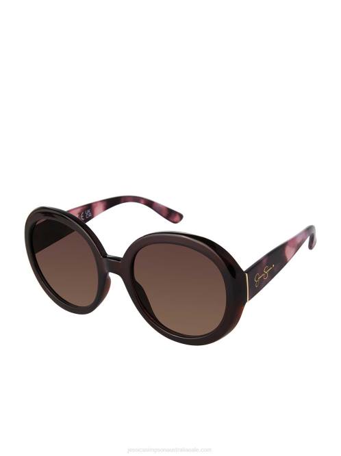 Jessica SimpsonOversized Fashionable Round Sunglasses in Tortoise H426943