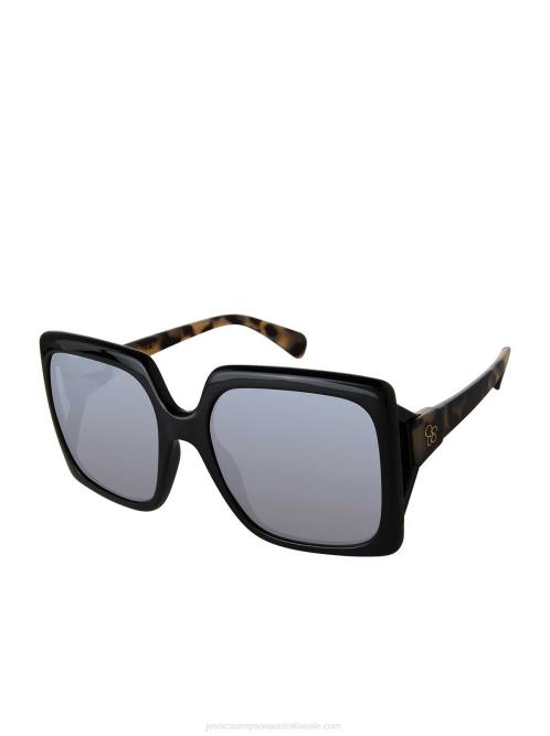 Jessica SimpsonOversized Square Sunglasses in Black & Oatmeal H426951