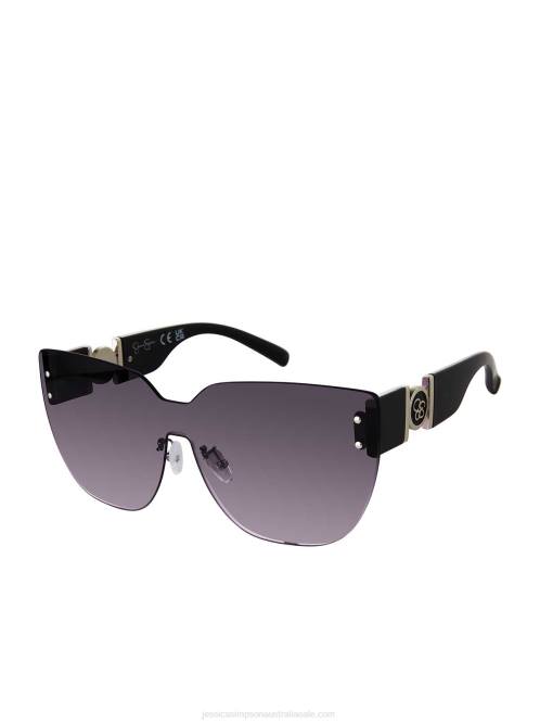 Jessica SimpsonRimless Cat Eye Shield Sunglasses in Black H426938