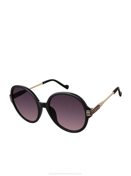 Jessica SimpsonRound Metal Temple Sunglasses in Black H4261007