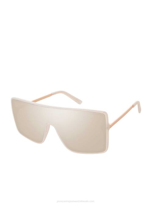 Jessica SimpsonSquare Shield Metal Temple Sunglasses in Rose Gold H4261019