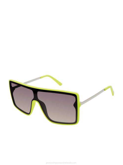 Jessica SimpsonSquare Shield Metal Temple Sunglasses in Yellow H426937
