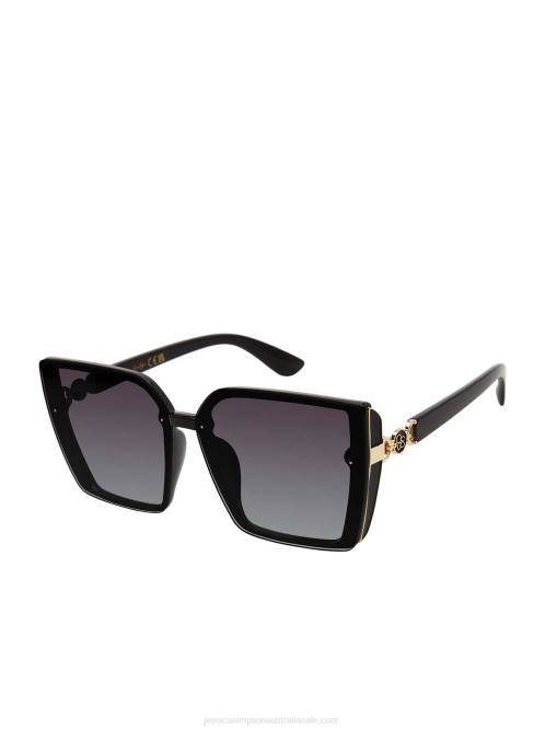 Jessica SimpsonSquare Side Shield Cat Eye Sunglasses in Black H4261009