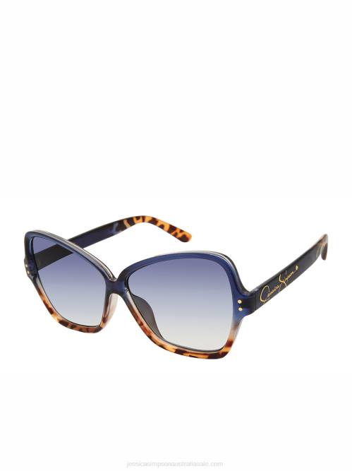 Jessica SimpsonStylish Butterfly Sunglasses in Blue Tortoise H4261036