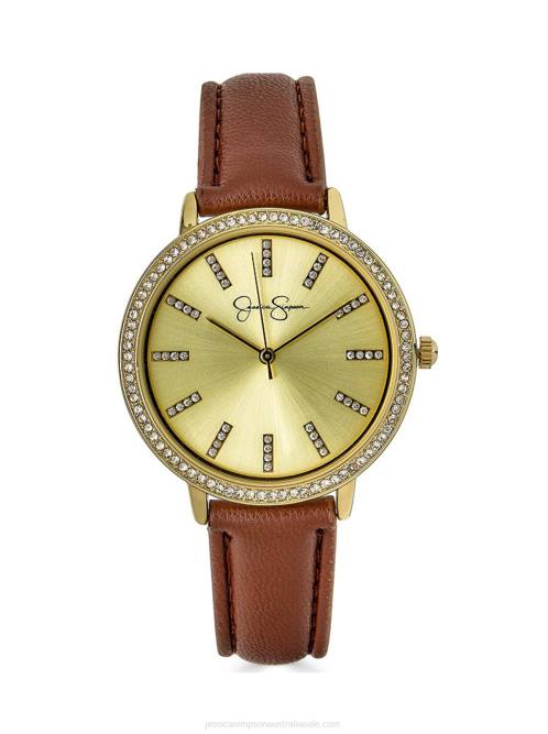 Jessica SimpsonGold Tone Crystal Strap Watch H426932