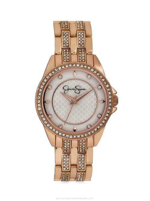 Jessica SimpsonRose Gold Tone Mother Of Pearl Dial Bracelet Watch H426930