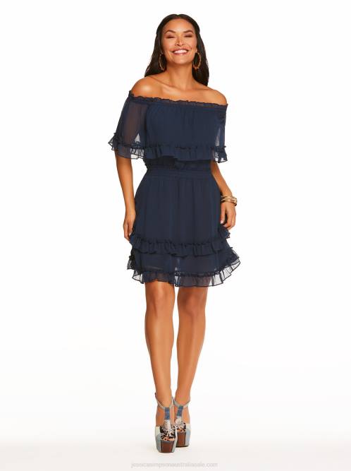 Jessica SimpsonAmaya Ruffle Dress in Black Iris H426556