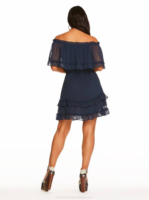 Jessica SimpsonAmaya Ruffle Dress in Black Iris H426556