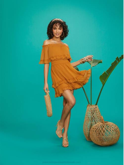 Jessica SimpsonAmaya Ruffle Dress in Cathay Spice H426555