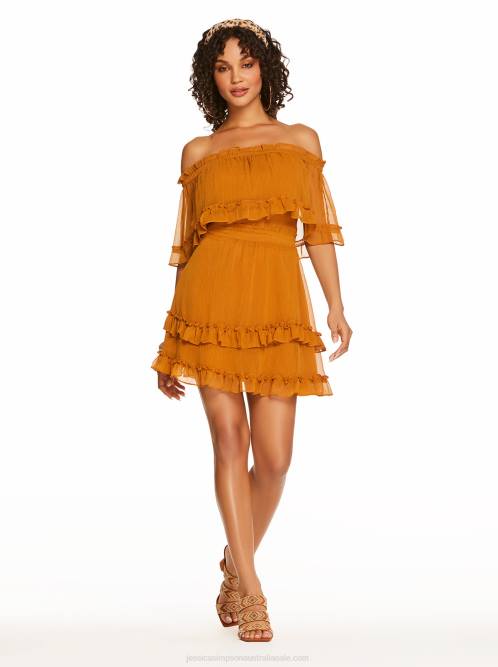 Jessica SimpsonAmaya Ruffle Dress in Cathay Spice H426555