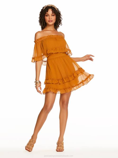 Jessica SimpsonAmaya Ruffle Dress in Cathay Spice H426555