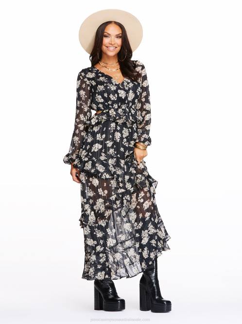 Jessica SimpsonBaianca Maxi Dress in Pressed Florets Black H426534