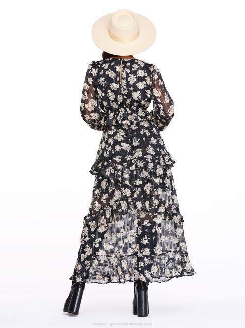 Jessica SimpsonBaianca Maxi Dress in Pressed Florets Black H426534