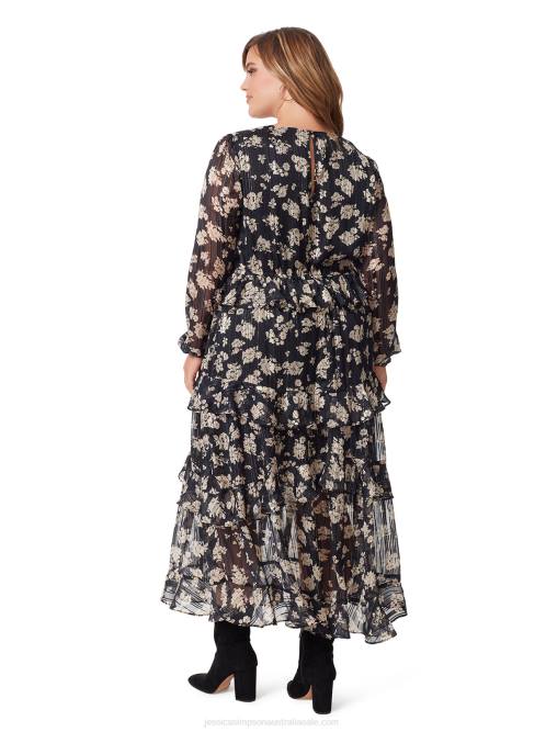 Jessica SimpsonBaianca Maxi Dress in Pressed Florets Black H426534