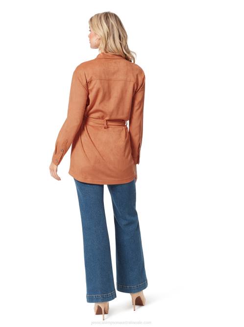 Jessica SimpsonPaula Shacket in Adobe Suede H426593