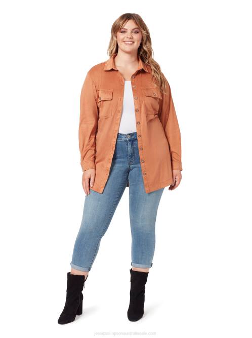 Jessica SimpsonPaula Shacket in Adobe Suede H426593