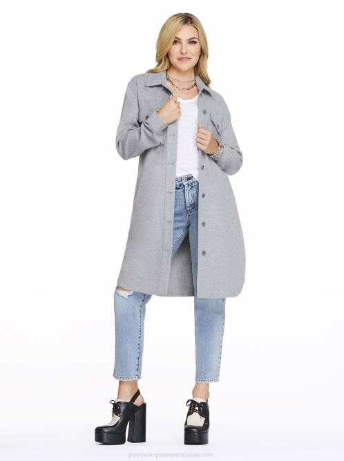 Jessica SimpsonRomi Shacket in Grey Melange H426573