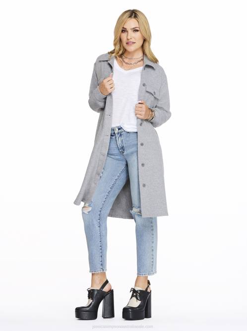 Jessica SimpsonRomi Shacket in Grey Melange H426573
