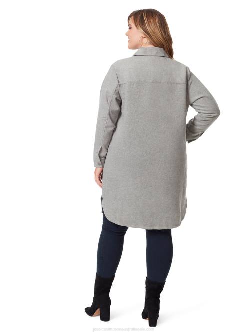 Jessica SimpsonRomi Shacket in Grey Melange H426573