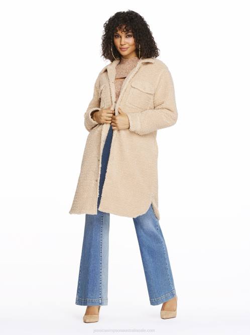 Jessica SimpsonRomi Shacket in Natural Sherpa H426577