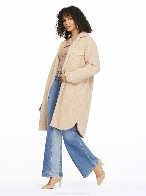 Jessica SimpsonRomi Shacket in Natural Sherpa H426577