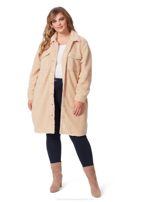Jessica SimpsonRomi Shacket in Natural Sherpa H426577