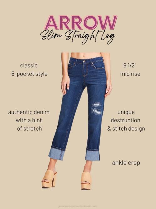 Jessica SimpsonArrow Straight Ankle Jeans in Sea Wolf H426468