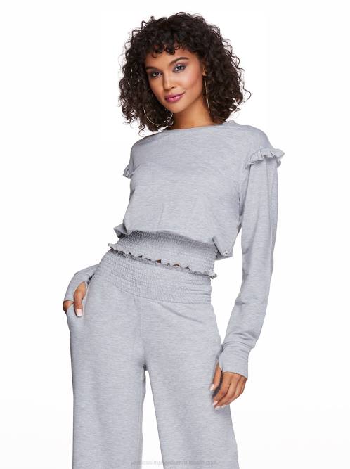 Jessica SimpsonEloise Ruffle Top in Light Heather Grey H426670
