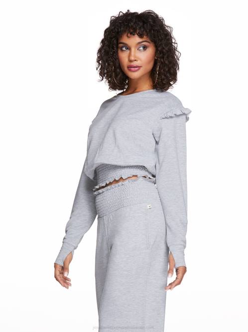 Jessica SimpsonEloise Ruffle Top in Light Heather Grey H426670