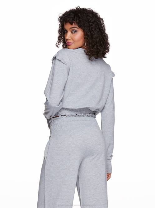 Jessica SimpsonEloise Ruffle Top in Light Heather Grey H426670