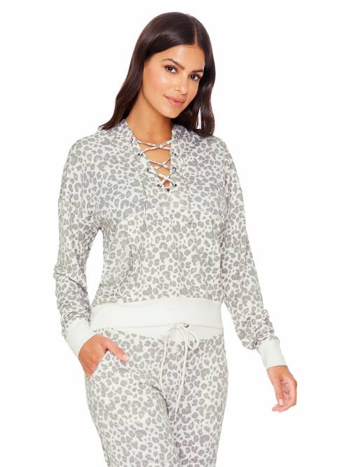 Jessica SimpsonSunnyside Hoodie in Silver Filigree Painted Leopard H426674