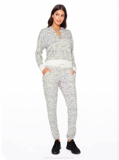 Jessica SimpsonSunnyside Hoodie in Silver Filigree Painted Leopard H426674