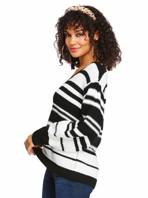 Jessica SimpsonElmira Sweater in Black Stripe H426579