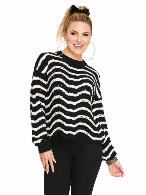 Jessica SimpsonFayette Sweater in Black Stripe H426587