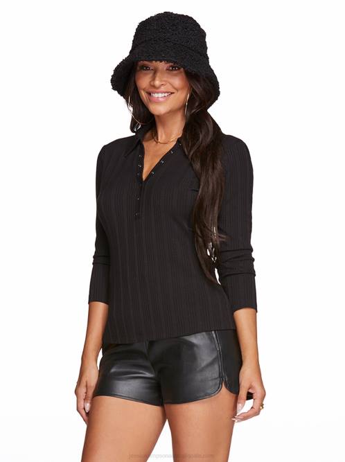 Jessica SimpsonMila Polo Shirt in Black H4261115