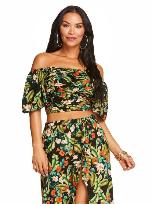 Jessica SimpsonBrinne Top in Island Wildflower Black H4261140