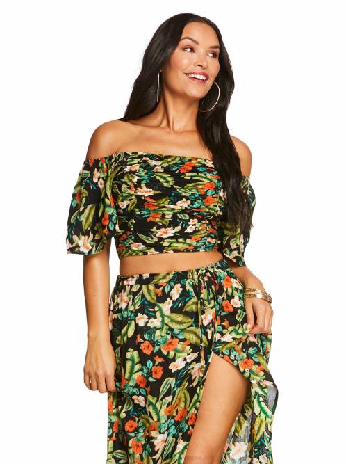 Jessica SimpsonBrinne Top in Island Wildflower Black H4261140