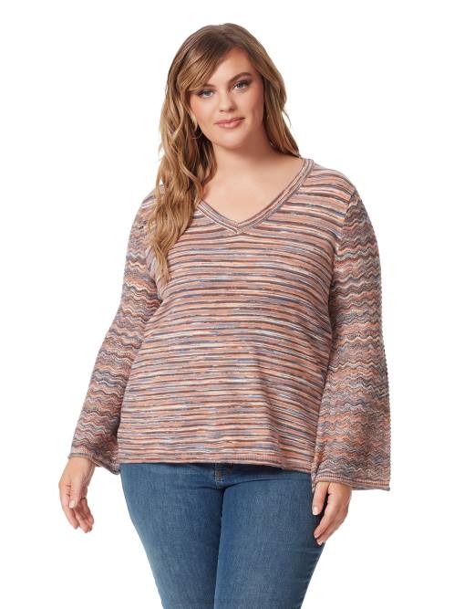 Jessica SimpsonMarietta Top in Mocha Mousse Multi Stripe H426749