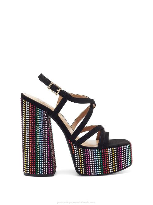 Jessica SimpsonSalih High Heel in Black & Rainbow H426206